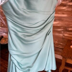 House of CB Soft Green Satin Dress